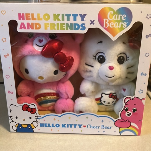 Care Bears Hello Kitty and Cheer Bear a plush 2aPk - Picture 3 of 5